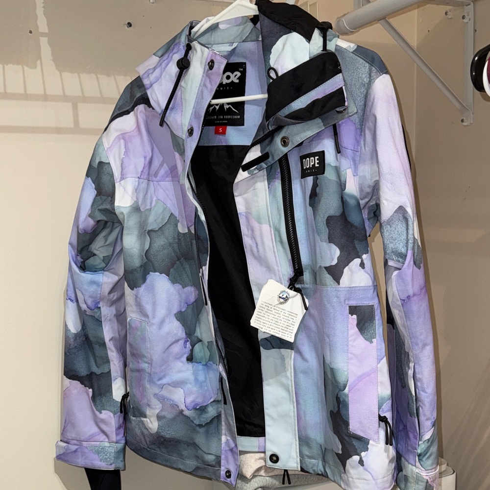 DOPE Women's Ski Jacket - Lavender & Gray Camo